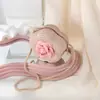 Bolsa de Paja Estilo Vacaciones de Verano con Flor Linda 2025 Nueva Bolsa de Paja Bolso Tejido Bolso Cruzado Mini Bolso para Monedas