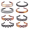 Zhuo Mingxia Variedad de Café Negro Fondo Ondulado Diademas Anchas Delgadas Diademas de Baño Diademas Unisex para Lavado de Cara Fabricante Venta al por Mayor