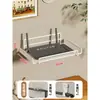 Estante para router sin taladrar agujeros, estante de almacenamiento para pared para sala de estar, caja de almacenamiento wifi, soporte de pared para decodificador de TV