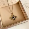 Collar de Flor de Circonia Ovalado Estilo Corte Francés Cadena para Clavícula Personalizado Lujo Ligero Gama Alta Venta al por Mayor