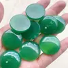 Pendientes de Aro Ovalados para Manualidades con Incrustaciones de Ágata, Base Plana, Anillo Natural Verde Sin Agujero, Colgante Jinhua