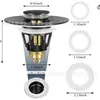 Tapón de desagüe con fuga para lavabo todo de cobre, desagüe para lavabo, núcleo de rebote, artefacto desodorizante general, tapón de fuga para piscina
