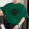 260g pesado americano t- camisa dos homens de manga curta de algodão em torno do pescoço top roupas soltas moda impressa meia manga de algodão t- shirt