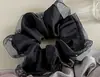 Elástico de Cabelo Scrunchie com Borda de Renda Strass em Cetim Estilo Coreano para Mulheres, Prendedor de Rabo de Cavalo Fashion de Alta Qualidade, Acessório de Cabelo de Luxo Leve