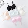 Ropa interior sin aros, Camiseta de algodón, Sujetador para la pubertad de niñas, Etapa 3, Período de desarrollo adolescente, con almohadillas para el pecho