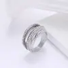 Europa y Estados Unidos transfronterizo súper ventas kink anillo de alto sentido anillo de líneas geométricas sinuosas joyería irregular multicapa al por mayor