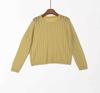 Suéter de Lã com Trança de Cashmere Hengjia QySilk de Manga Longa para Mulheres, Novo Suéter de Lã Cor Sólida com Gola Redonda para Outono e Inverno