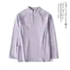 Camisa Básica com Gola Alta Meia-Boca e Zíper Inferior com Veludo, Feita de Veludo de Algodão Ceroso tipo Nuvem, Leve, Oxigenada e Respirável, Dupla Isolamento 10395