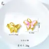 Colgante de Mariposa con Goteo de Aceite Colorido de Alta Calidad Pulsera Collar de Cobre Chapado en Oro Duradero Azul Quemado Accesorios para Joyería DIY