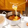 Cuchara de Vidrio de Borosilicato Alto con Mango Largo, Resistente a Altas Temperaturas, Mango Colorido, Versión Exquisita Engrosada, Cuchara Específica de Cocina para Verter Aceite y Sazonar
