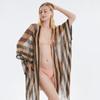Chal de malla arcoíris de estilo europeo y americano, sexy, hueco, protector solar, a la moda, para mujer, toalla de playa, 2024