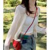 Cárdigan Fino Protector Solar para Mujer Chaqueta Tejida de Seda Helada Verano Blusa Exterior Nuevo Top Blanco Camisa para Aire Acondicionado Fábrica