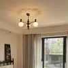 Lámpara de araña antigua francesa para sala de estar, estilo retro de nogal, 2024, nueva lámpara de diseño de iluminación de alto sentido para dormitorio principal.