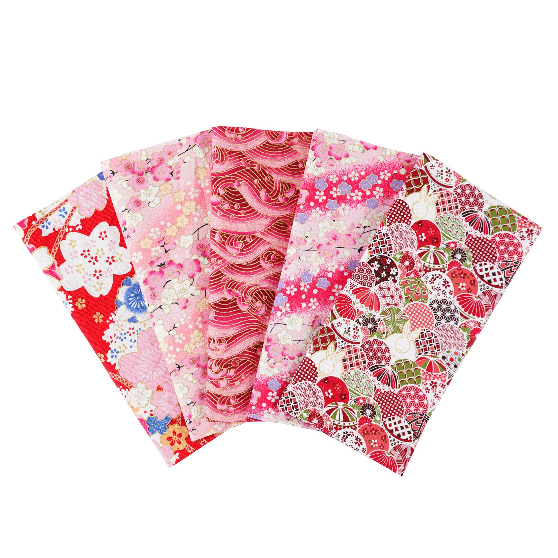 红色烫金棉拼布