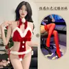 Lingerie sexy de Natal, novo uniforme de Natal, pura tentação, conjunto de camisola sexy sem remoção, roupão de Ano Novo