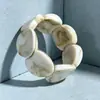 Pulsera de Acrílico Empalmado con Degradado Ámbar para Mujer Personalidad Retro Sensación de Alta Gama Pulsera Elástica Pulsera Exagerada Joyería