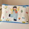 Funda de Almohada Infantil Algodón Puro Dibujos Animados Gasa Funda de Almohada Par Funda de Almohada Paquete Individual Antideslizante y Anticaída