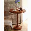 Mesa auxiliar de sofá retro creativa francesa para el hogar, pequeño apartamento, mesa de centro de madera maciza, mesa de centro pequeña redonda de lujo, mesa de centro antigua de esquina media