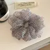 Goma de pelo de malla con estampado de leopardo estilo coreano para mujer, Cuerda para coleta de alta elasticidad que no daña el cabello, Accesorio para el cabello para coleta de verano