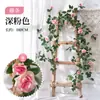 Videira de rosa psicodélica artificial, cerca de sala, flor pendente, decoração de tubo de ar condicionado, revestimento de parede de flor de plástico