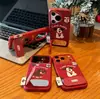 Estilo Perrito Rojo Vino Adecuado para Funda de Teléfono Apple 17 16Promax Anticaída 15Pro Cobertura Completa 13/14 Funda Protectora