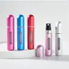 Botella dispensadora de perfume de 10 ml con recarga directa inferior, Botella rociadora autocebante, Botella de perfume de plástico con pulverizador y prensa de aluminio