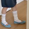 IOULOR Juego de Calcetines Finos de Color Sólido para Estampar en el Pie Estilo Coreano Combinan con Todo Calcetines Largos para Piernas de Chica Popular Apilables Apilables Calcetines sin Costuras de Doble Aguja para Niños