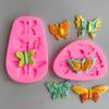 Repostería DIY 3 Mariposas Silicona Caramelo Plegable Taza Decoración de Cupcakes Herramienta Chocolate Arcilla Molde de Goteo