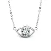 Collar de plata de ley S925 ojo turco moissanita, collar de cadena para clavícula con colgante de moda y único, joyería transfronteriza europea y americana al por mayor