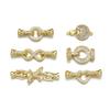 Hebilla de Lazo de Circonita Rellena de Oro de 18K con Perla Hebilla en Forma de Flor Accesorios de Joyería DIY Conexión de Cadena para Suéter Hebilla de Acabado Cabeza