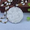Colgante de jade blanco afgano Ruyi Guanyin, colgante de dragón para hombre, suministro en vivo, se venderá, regalo de jade, exposición Yu Pei