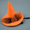 Sombrero de Bruja para Mascota de Halloween Transfronterizo Tela No Tejida Creativo Novedoso Sombrero para Perro Sombrero Decorativo de Mascota para Halloween