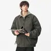 Jaqueta Leve de Penas Masculina com Bordado de Letras, Nova de Inverno Retrô Japonês Versátil Cor Sólida Simples Quente