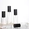 Botellas de Loción Portátiles al por Mayor, Botellas con Atomizador, Botellas Transparentes de Presión para Dispensar Cosméticos, Botellas de Vidrio Vacías, Se Pueden Imprimir con Logo