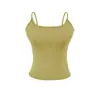 Camisola puramente deseable de chica hot con copas, nuevo estilo de verano, simple y versátil, corte ajustado, corta, color liso, top básico para mujer
