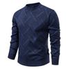 Transfronteiriço 25 Novas Malhas de Inverno Masculinas com Forro de Fleece e Espessadas Casuais de Gola Redonda Quentes Malhas Masculinas para Homens de Meia-Idade