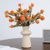 Venta Caliente Transfronteriza Juego de 6 Piezas Pelota Dorada Tenis de Mesa Crisantemo Flor Artificial Adornos de Decoración para el Hogar Boda Venta al por Mayor de Alta Gama