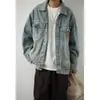 Chaqueta de Mezclilla Lavada y Desgastada Estilo Retro Americano para Hombre, Nueva Chaqueta Casual Oversize de Nicho para Primavera y Otoño