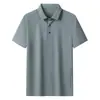 Camisa Polo Masculina de Nylon-Spandex, gelada, secagem rápida, leve, respirável, alta elasticidade, casual de negócios, esportiva, gola polo, camiseta de manga curta