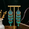 Pendientes Bohemios Transfronterizos con Borlas Largas Estilo Étnico Vacaciones en la Playa Viajes Joyería Versátil Accesorios para Pendientes para Mujeres