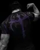 Breathedivinity Marca Americana de Moda Estilo Oscuro Ropa Deportiva Fitness Camiseta para Hombre Elástico de Secado Rápido