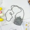 Produto acabado com contas feito à mão da fábrica de origem, corrente com fecho de cristal colorida acessório feminino, bolsa mini transversal para batom