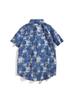 Verão Novo Estilo Americano Retrô Tie-dye Puff Bonito Camiseta Floral de Manga Curta para Homens e Mulheres Casual Solto Senso de Design Camiseta Nicho