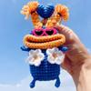 Bolsa para Llaves de Coche Lindo Dibujo Animado Hecho a Mano Lana Tejida Suministros para Coche Colgante Estuche Protector para Llaves Bolsa de Almacenamiento para Mujeres