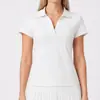 Top Deportivo Caijue para Mujer Cuello en V Polo de Secado Rápido Sensación Fresca Camiseta de Manga Corta con Cuello Polo Ropa para Golf Bádminton Tenis
