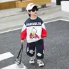 Conjunto Patchwork Esportivo de Primavera para Meninos Ultraman 2026 Novo Estiloso Moletom de Primavera para Bebê Conjunto Esportivo de Duas Peças
