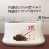 Vasos de Flores Cerâmicos Direto da Fábrica para Casa Retangulares Gres Retro Vasos de Flores Chineses Ornamentos de Sala de Estar Vasos para Bonsai