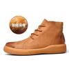 Zapatos Martin de cuero genuino con forro polar para hombre, calzado informal de caña alta, color sólido, estilo coreano, para jóvenes, otoño e invierno, 2022