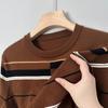 Outono e inverno homens de manga comprida suéter anti-Pilling Juan veludo jacquard camisa de fundo suéter pescoço redondo roupas quentes de outono