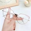 M2978 exportación moda personalizado ojo de gato decorativo gafas lisas luz anti-azul mujer foto callejera con gafas para miopía armazón óptico
